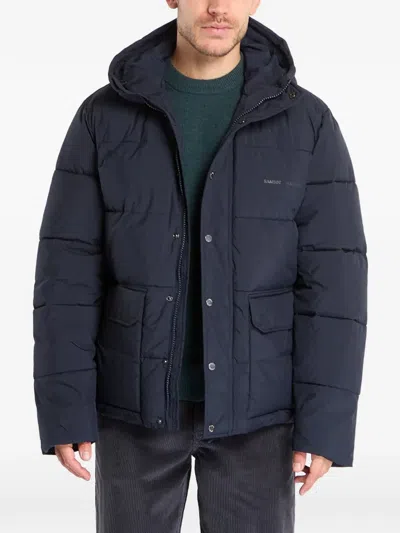 Samsoe & Samsoe Padded Hooded Jacket In Blue