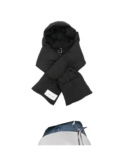 Samsoe & Samsoe Padded Hooded Scarf In Black