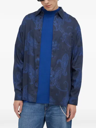 Samsoe & Samsoe Paisley-pattern Shirt In Blue