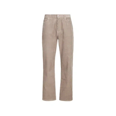 Samsoe & Samsoe Pantalon Droit En Velours Côtelé En Coton In Gray