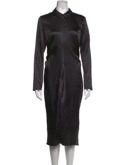Pre-owned Samsoe & Samsoe Patterned Midi Length Dress In Black