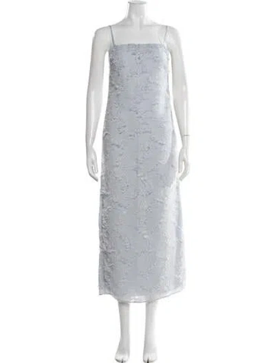 Pre-owned Samsoe & Samsoe Patterned Midi Length Dress In Blue
