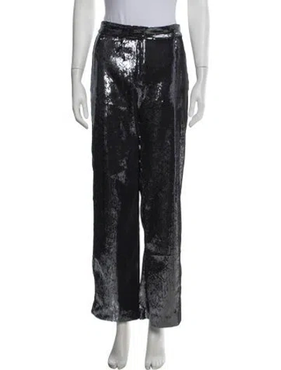 Pre-owned Samsoe & Samsoe Patterned Wide Leg Pants W/ Tags In Blue