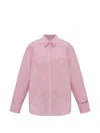 Samsoe & Samsoe 살로바 스트라이프 버튼 셔츠 In Pink