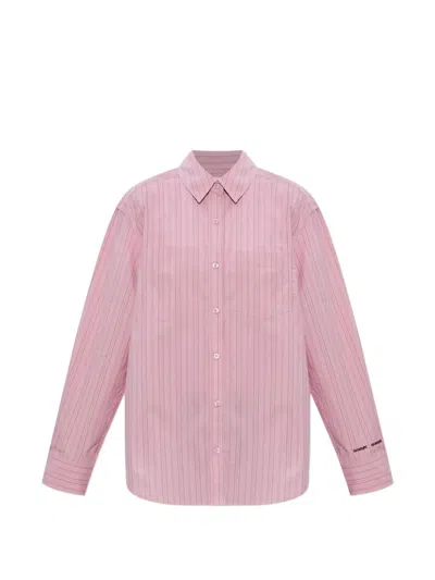 Samsoe & Samsoe 살로바 스트라이프 버튼 셔츠 In Pink
