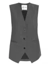 Samsoe & Samsoe Pinstripe Sleeveless Waistcoat In Gray