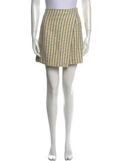 Pre-owned Samsoe & Samsoe Plaid Print Mini Skirt In Neutrals
