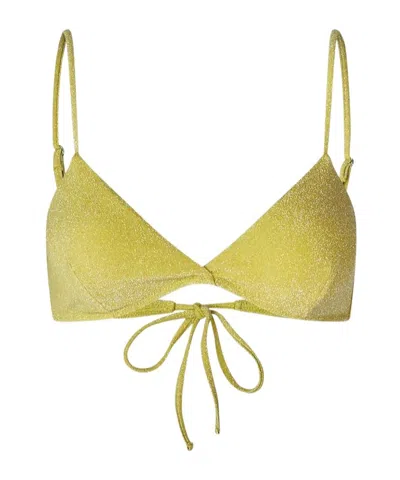 Samsoe & Samsoe Pleated Bikini Top In Yellow
