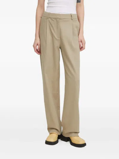 Samsoe & Samsoe Pleated-front Tailored Trousers In Brown