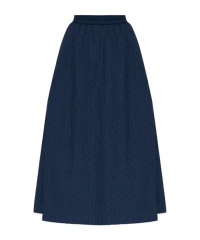 Samsoe & Samsoe Pleated Maxi Skirt In Blue