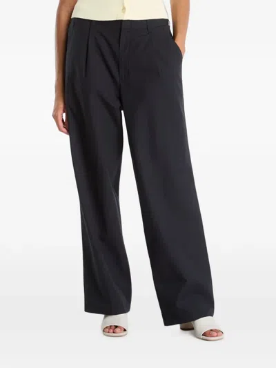 Samsoe & Samsoe Pleated Straight-leg Trousers In Black