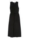 Samsoe & Samsoe Pleated Tie-waist Dress In Black