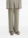 Samsoe & Samsoe Pleated Wide-leg Trousers In Green