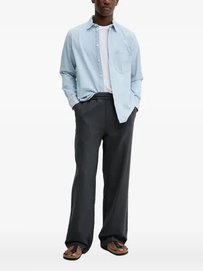 Samsoe & Samsoe Pocket Long-sleeve Shirt In Blue