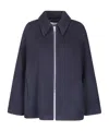 Samsoe & Samsoe Zip-front Collared Jacket In Blue