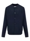 Samsoe & Samsoe Polo-neck Button Cardigan In Blue