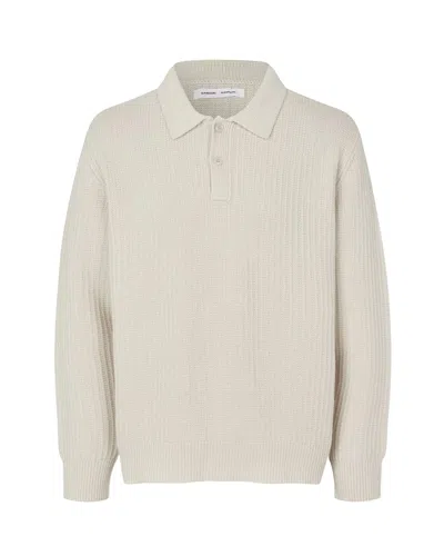 SAMSOE & SAMSOE SANICOLAS 15720 WHITE POLO SHIRT