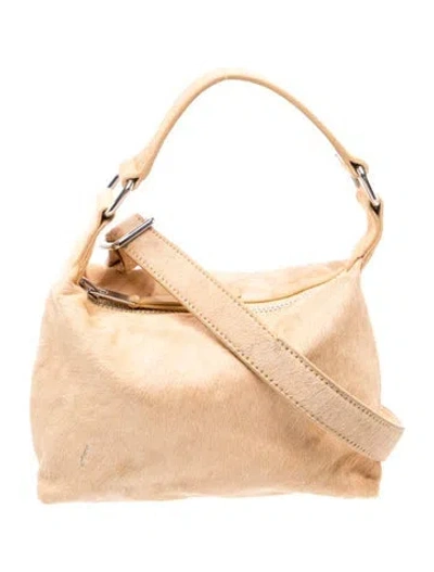 Pre-owned Samsoe & Samsoe Ponyhair Top Handle Bag In Neutrals