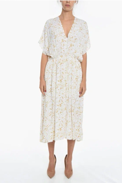 Samsoe & Samsoe Printed Flared Andina Maxi Dress In White