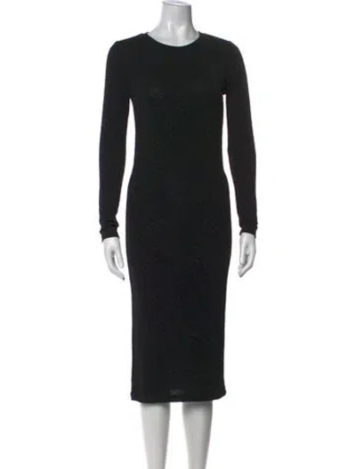 Pre-owned Samsoe & Samsoe Printed Midi Length Dress In Black