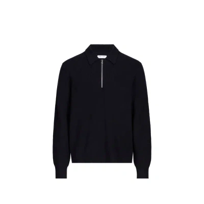 Samsoe & Samsoe Pull À Col Zippé En Laine In Blue