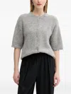Samsoe & Samsoe Ribbed Button Cardigan In Gray