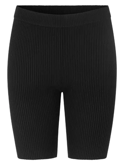 Samsoe & Samsoe Ribbed Knitted Shorts In Black