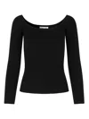 Samsoe & Samsoe Ribbed Scoop-neck Top In Black