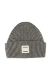 Samsoe & Samsoe Ribbed Wool Beanie In Gray