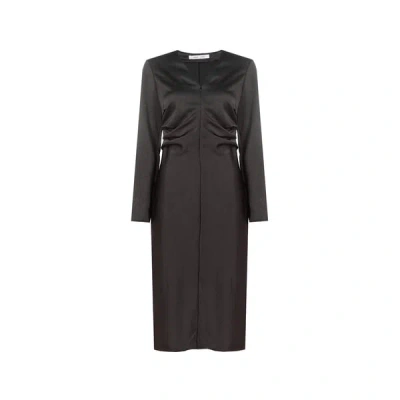 Samsoe & Samsoe Ivanka Midi Dress In Brown