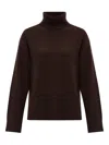 Samsoe & Samsoe Roll-neck Panelled Sweater In Brown