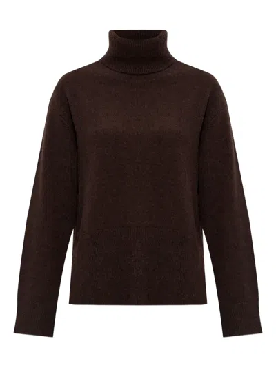 Samsoe & Samsoe Roll-neck Panelled Sweater In Brown