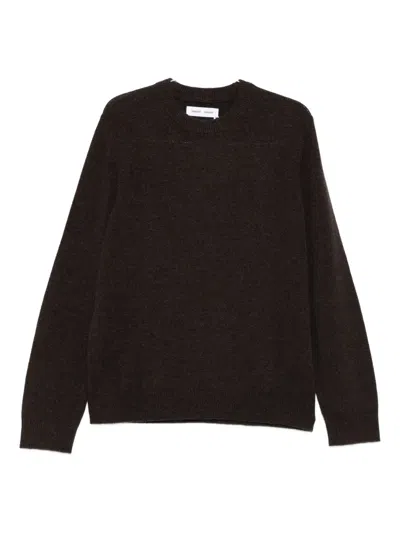 Samsoe & Samsoe Round-neck Wool Sweater In Brown