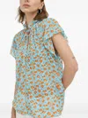 Samsoe & Samsoe Ruffled Floral Top In Blue