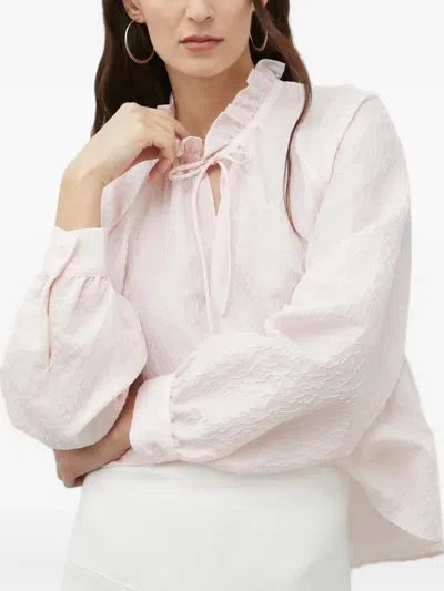 Samsoe & Samsoe Ruffled Tie Blouse In Pink