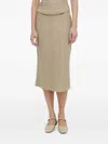 Samsoe & Samsoe Saagneta Zip Midi Skirt In Neutral