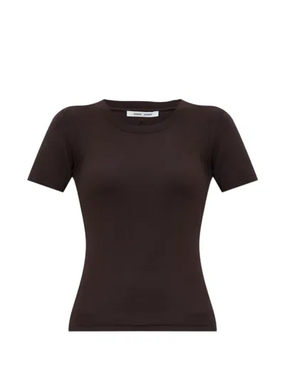 Samsoe & Samsoe Saalexis Ribbed T-shirt In Brown