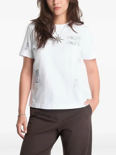 Samsoe & Samsoe Sacamino Ss Graphic-print T-shirt In White