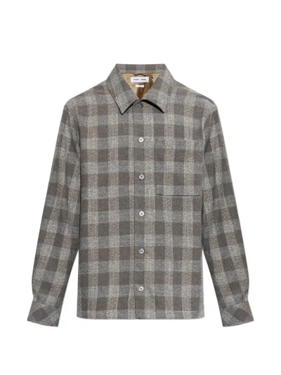 Samsoe & Samsoe Sacastor Xo Check-pattern Shirt In Grey