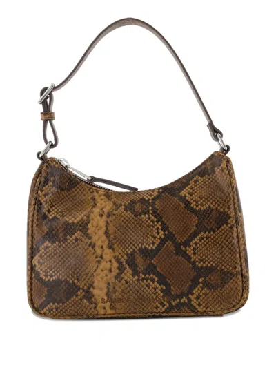 Samsoe & Samsoe Sacima Snakeskin-effect Shoulder Bag In Brown
