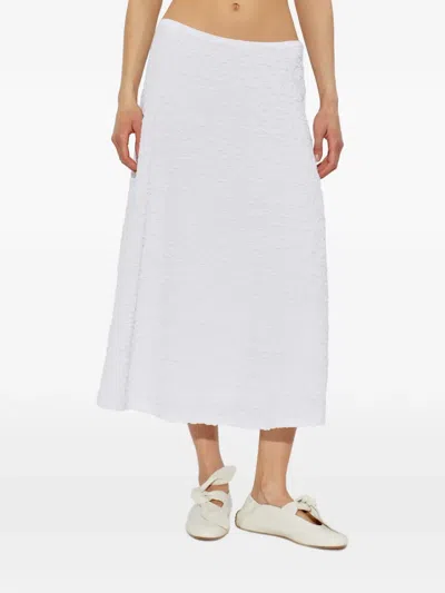 Samsoe & Samsoe Sadaidy Textured Midi Skirt In White
