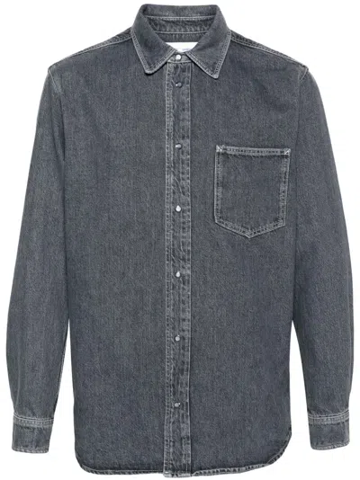 Samsoe & Samsoe Sadamon Denim Shirt In Grey