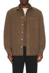 Samsoe & Samsoe Sadamon Denim Overshirt In Brown