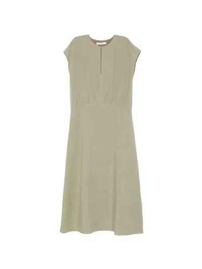 Samsoe & Samsoe Sadaphne Gathered Maxi Dress In Green