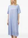 Samsoe & Samsoe Sadenise Short-sleeve Keyhole Midi Dress In Blue