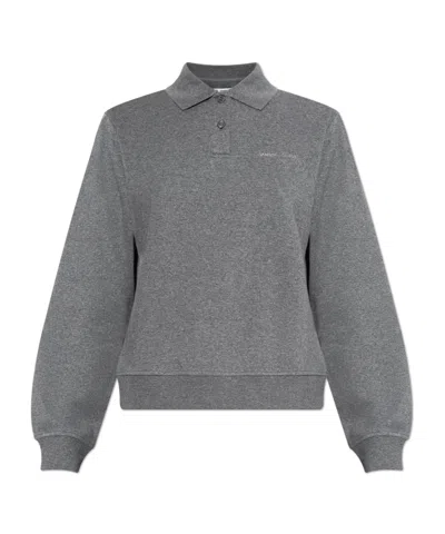 Samsoe & Samsoe Sadory Collared Polo Top In Gray