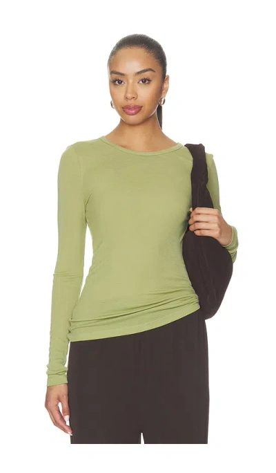 Samsoe & Samsoe Sadou Long Sleeve T Shirt In Mosstone