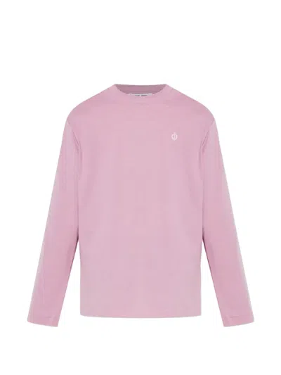 Samsoe & Samsoe Sadove Long-sleeve Graphic T-shirt In Pink