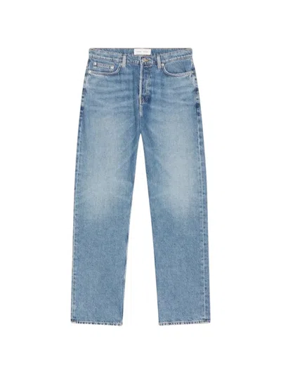 Samsoe & Samsoe Saeddie Faded-effect Straight-leg Jeans In 블루