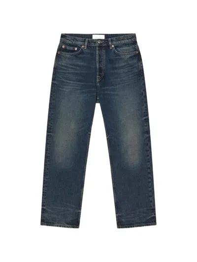 Samsoe & Samsoe Saeddie Faded-effect Straight-leg Jeans In Blue